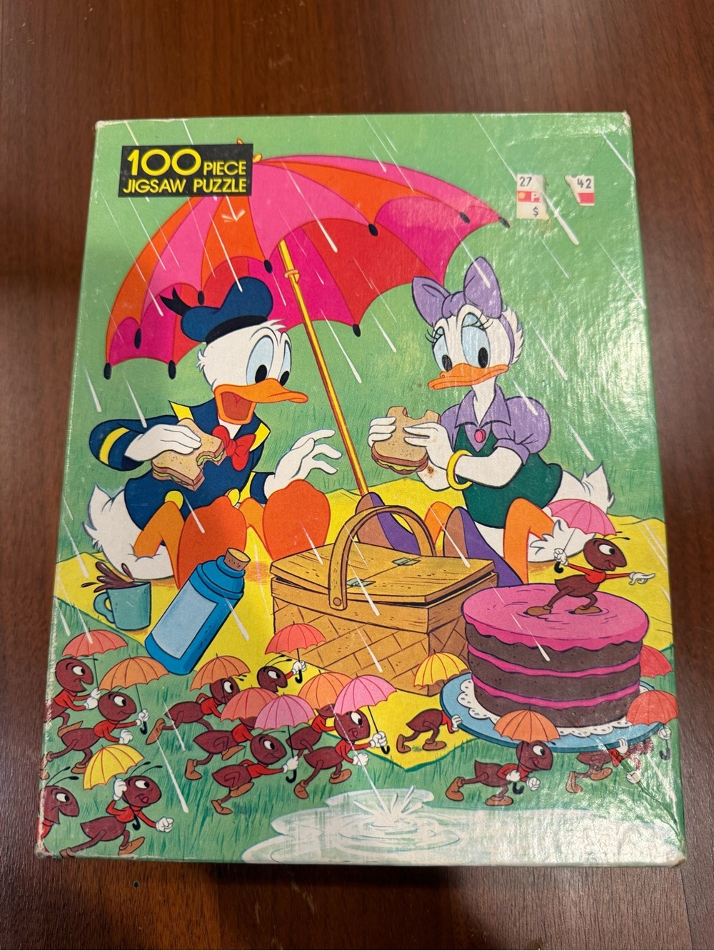 Vintage Whitman 1970s Donald & Daisy Duck Picnic 100-Piece Jigsaw Puzzle